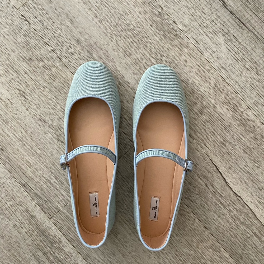 NWOT Bandolino Philly Mary Jane Ballet Flats Light Blue Denim Feminine - Size 10 - Picture 5 of 11